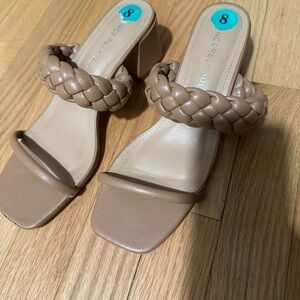Sincerely Jules Tan Braided Heeled Sandals